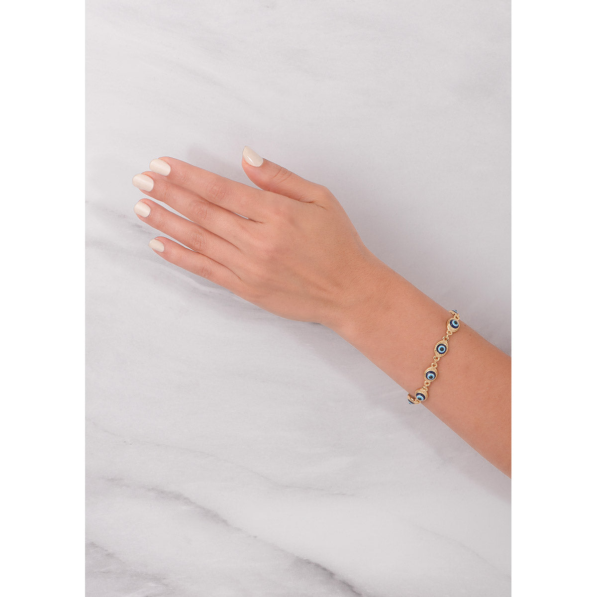 Pulsera de ojo turco en oro 18k con diseño protector