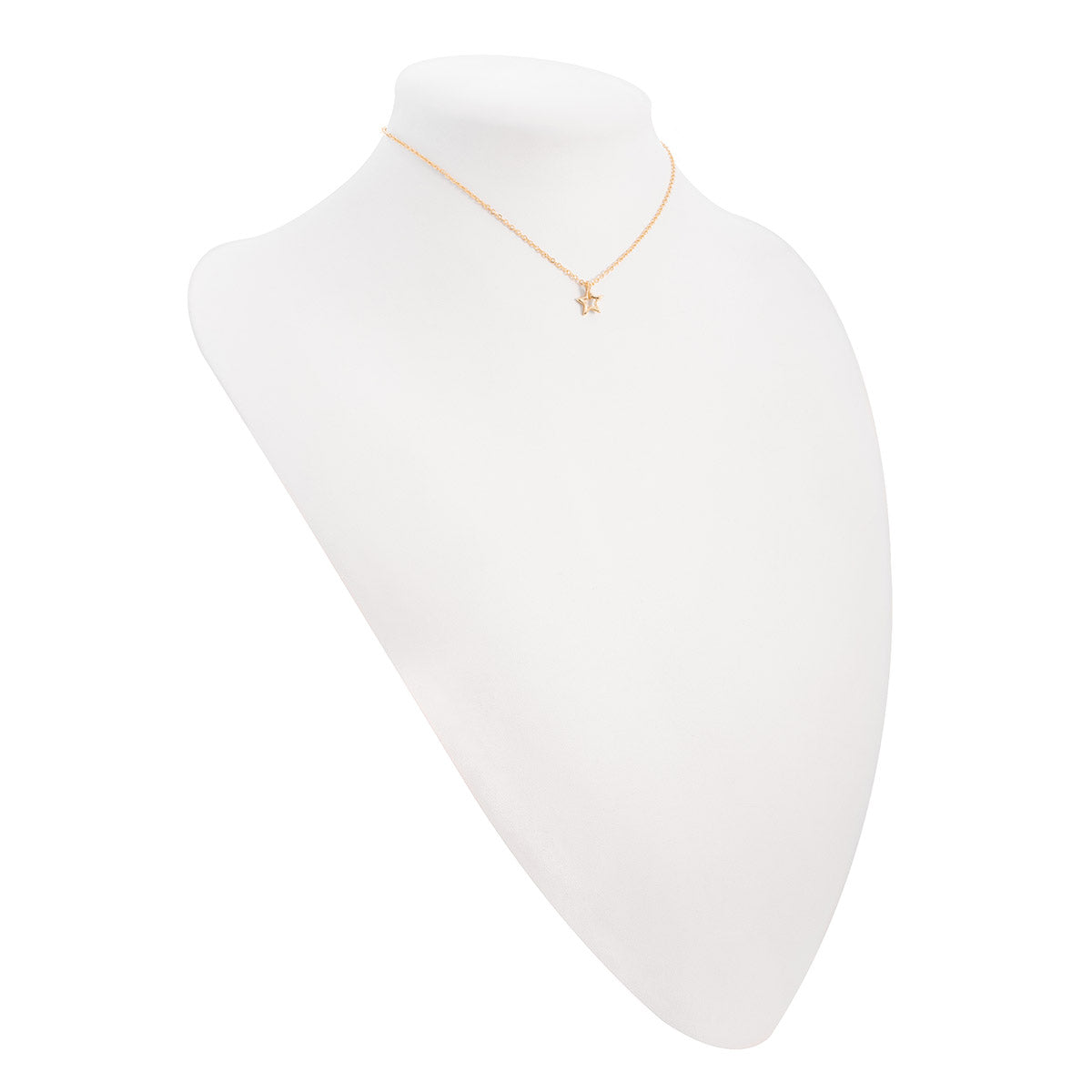Collar en baño de oro con dije estrella hueca moderna