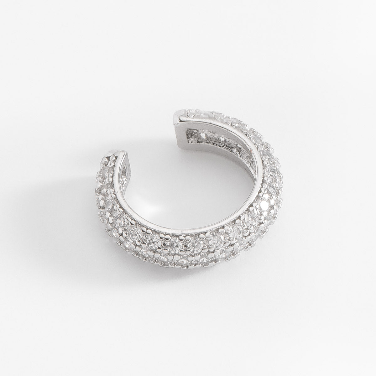 Ear cuff en platino con Diamonice cristal moderno
