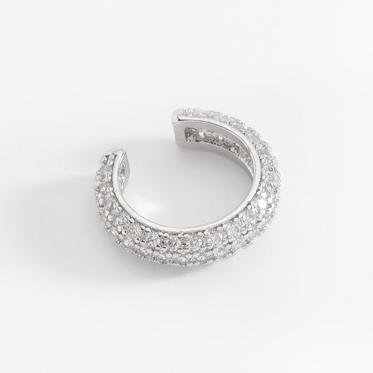 Ear cuff en platino con Diamonice cristal moderno