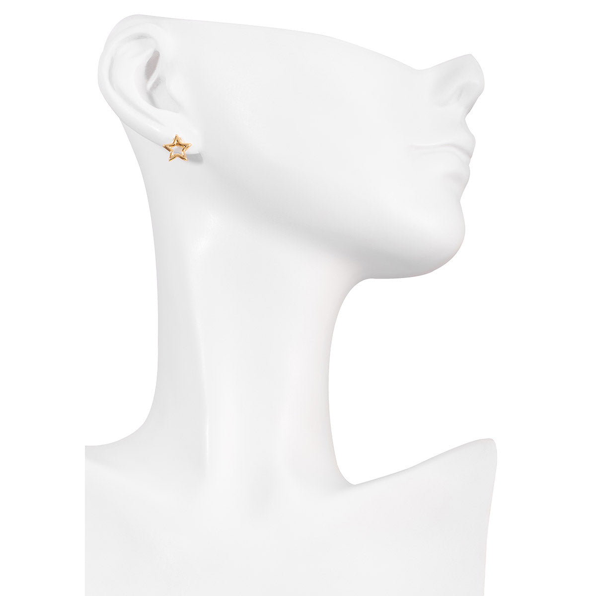 Aretes en baño de oro diseño estrella hueca moderna
