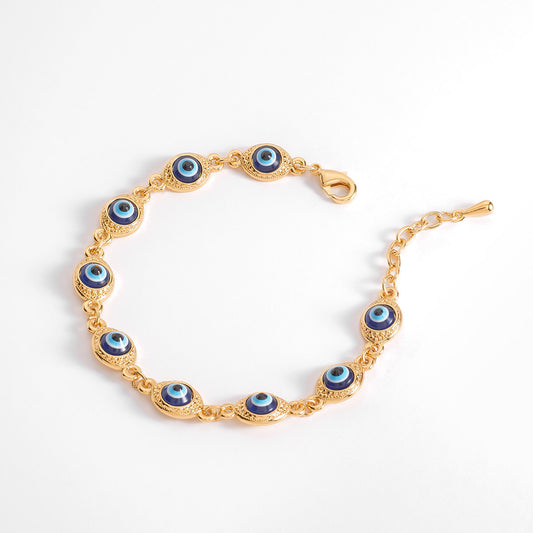 Pulsera de ojo turco en oro 18k con diseño protector